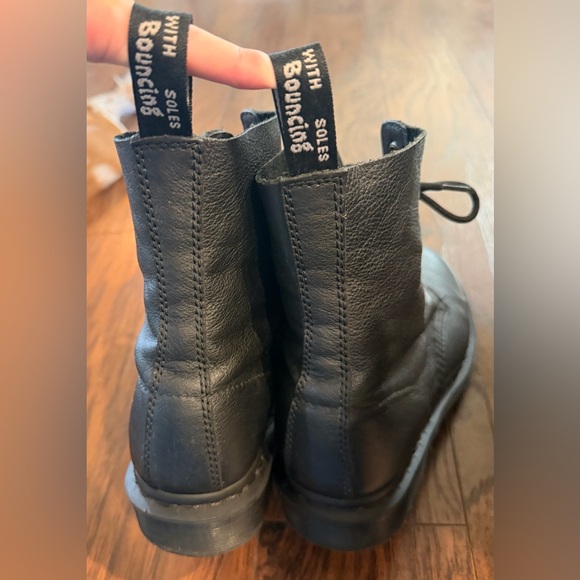 Dr. Marten Black Leather Lace-Up Boots - Picture 5 of 9